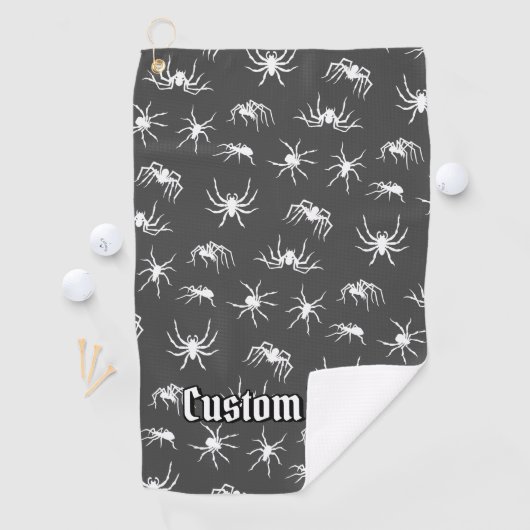 Spider Silhouettes Pattern Golf Towel Golfhanddoek (Insitu)