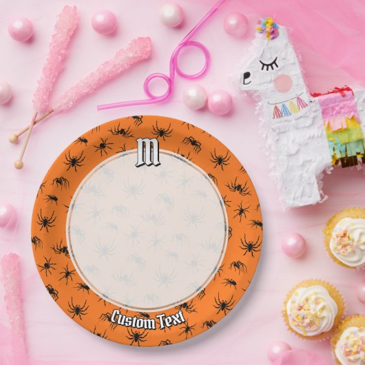 Spider Silhouettes Pattern Papieren Bordje (Feest)