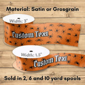 Spider Silhouettes Pattern Satin Ribbon Satijnen Lint