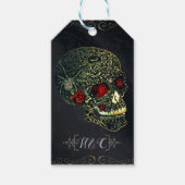 Spider Skull & Rozen Glam Gothic Party Cadeaulabel (Voorkant)