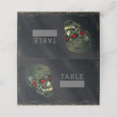 Spider Skull & Rozen Glam Gothic Party Plaatskaartje (Buitenkant ongevouwen)