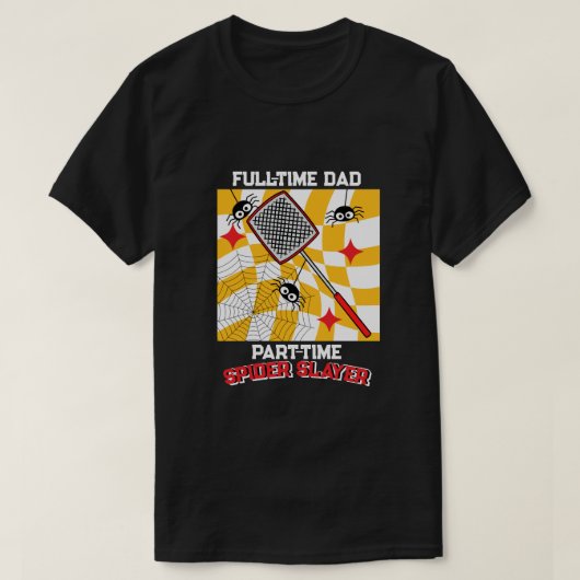 Spider Slaying Dad with Spiders & Flyswatter T-shirt (Design voorkant)
