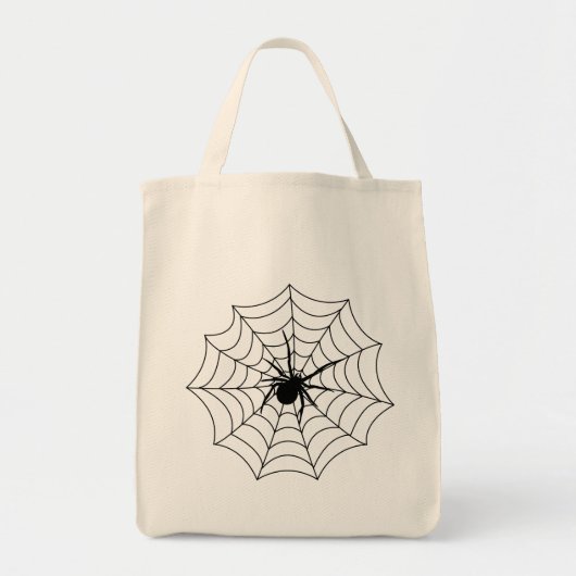 Spider Spidernet snijdt Arachnida Black Art Tote Bag (Voorkant)