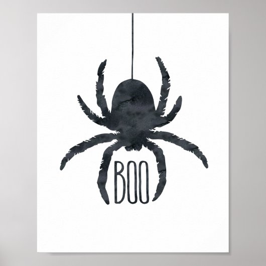 Spider Spooky Halloween Zwart-wit boek Poster (Voorkant)