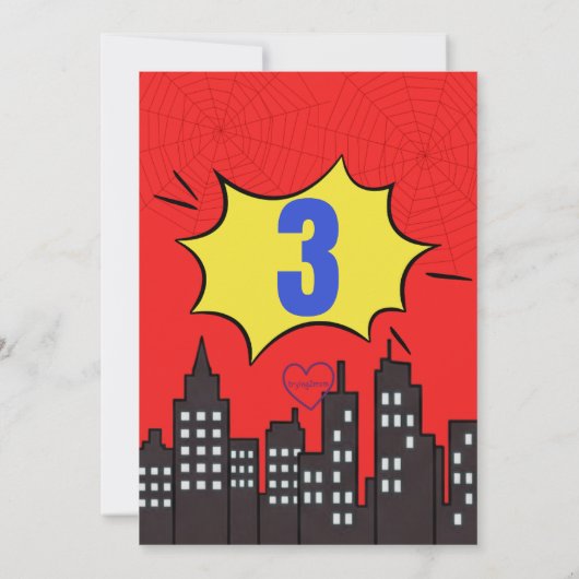 Spider Superhero Comic Birthday Kaart (Achterkant)