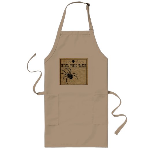 Spider Tonic Water Halloween Apron Lang Schort (Voorkant)
