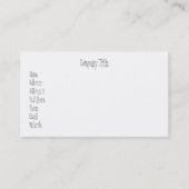 Spider Tree-kaart Visitekaartje (Achterkant)