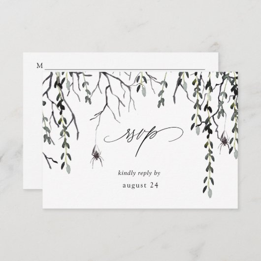 Spider & Twigs Halloween W Meal RSVP Wit (Voorkant / Achterkant)