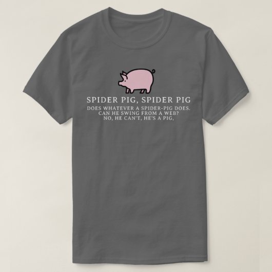 Spider varken spinnenvarken t-shirt (Design voorkant)