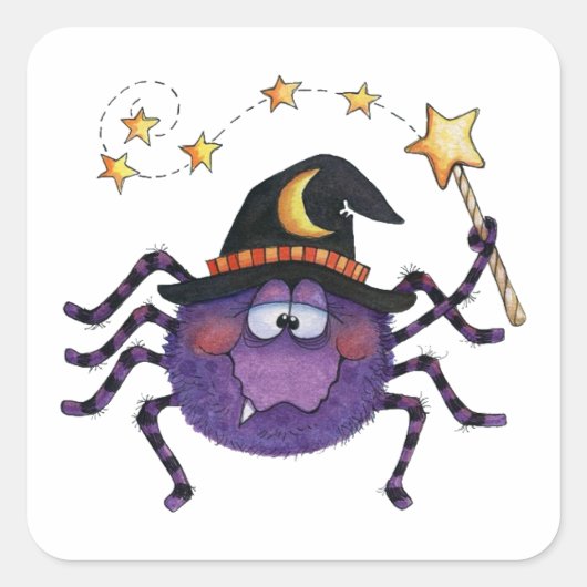 Spider Vierkante Sticker (Voorkant)