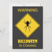 Spider Warning Halloween Kaart (Voorkant)