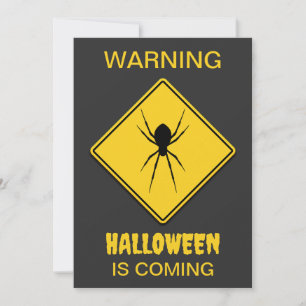 Spider Warning Halloween Kaart