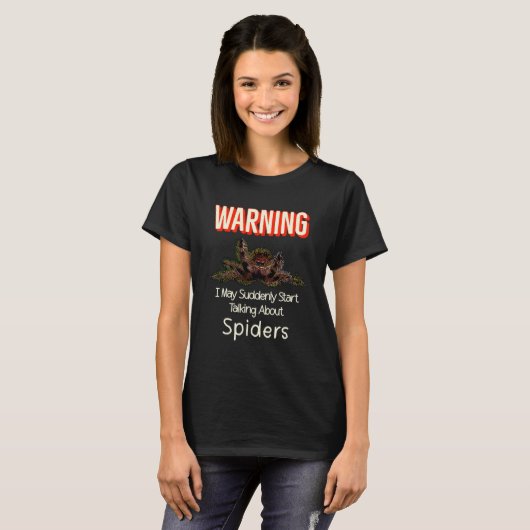 Spider Warning Spooder Mam Spooder T-shirt (Voorkant volledig)