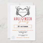Spider Wave Skeleton Hand Zakelijk Halloween Party Kaart (Voorkant)