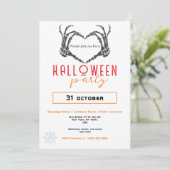 Spider Wave Skeleton Hand Zakelijk Halloween Party Kaart (Staand voorkant)