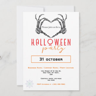 Spider Wave Skeleton Hand Zakelijk Halloween Party Kaart