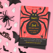 Spider Web 2e Verjaardag Spooky Halloween Party Kaart