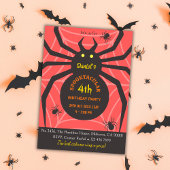 Spider Web 4e Verjaardag Spooky Halloween Party Kaart