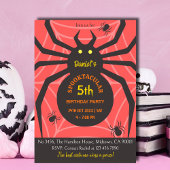Spider Web 5th Birthday Spooky Halloween Party Kaart