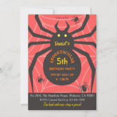 Spider Web 5th Birthday Spooky Halloween Party Kaart (Voorkant)