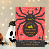 Spider Web 6e Verjaardag Spooky Halloween Party Kaart