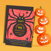 Spider Web 9th Birthday Spooky Halloween Party Kaart