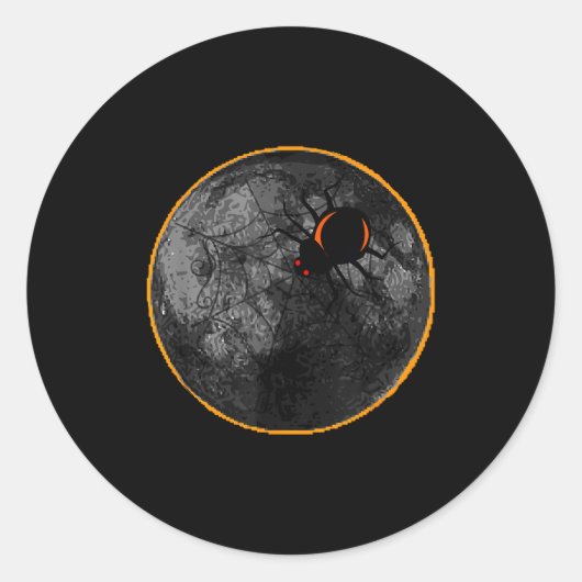 Spider Web Arachnid Moon Solar Ronde Sticker (Voorkant)