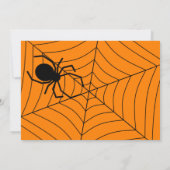 Spider Web Black Cat Halloween Invitation Kaart (Achterkant)