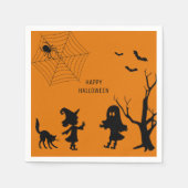 Spider Web Black Cat Paper Napkin Servet (Voorkant)