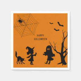 Spider Web Black Cat Paper Napkin Servet
