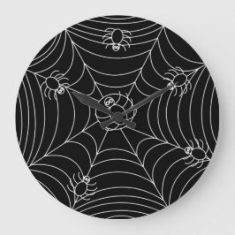 Spider Web Black Grote Klok