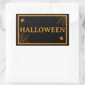 Spider Web Black Orange Halloween Word Rechthoekige Sticker (Tas)