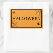 Spider Web Black Orange Halloween Word Rechthoekige Sticker (Tas)
