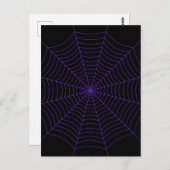 Spider web black purple Halloween pattern Briefkaart (Voorkant / Achterkant)
