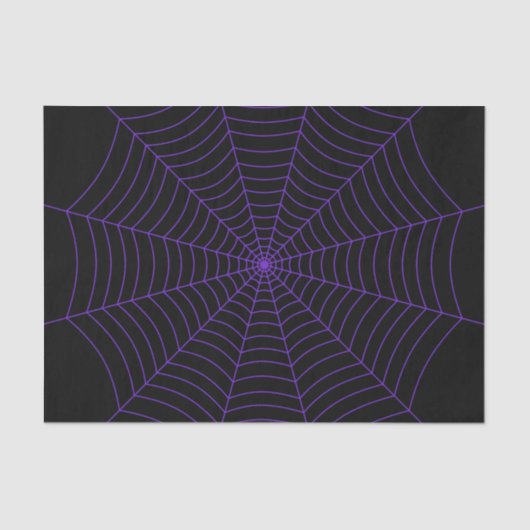 Spider web black purple Halloween pattern Tissuepapier (Voorkant)