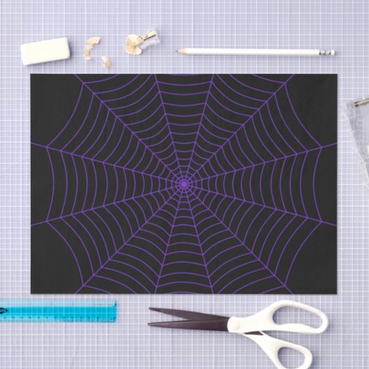 Spider web black purple Halloween pattern Tissuepapier (Craft)