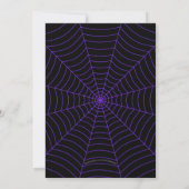 Spider web black purple white Halloween party Kaart (Achterkant)