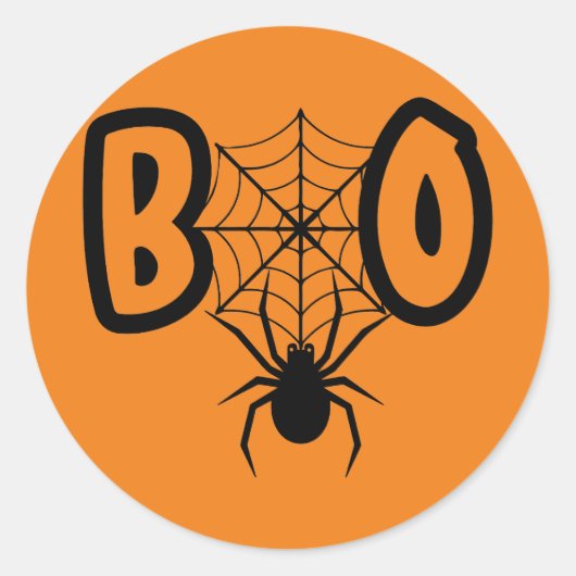 Spider Web Boo Halloween Sticker (Voorkant)