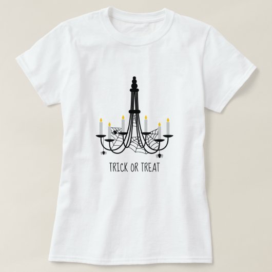 Spider web chandelier Halloween-thema T-shirt (Design voorkant)