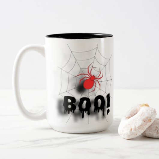 Spider Web Classic mok.jpg Tweekleurige Koffiemok (Met donut)