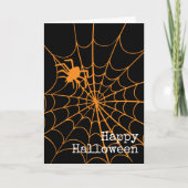 Spider Web Creepy Halloween Wenskaart Kaart (Voorkant)