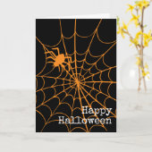 Spider Web Creepy Halloween Wenskaart Kaart (Gele Bloem)