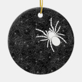 Spider Web en Big White Spider Spooky Halloween Keramisch Ornament (Voorkant)