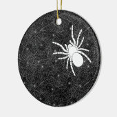 Spider Web en Big White Spider Spooky Halloween Keramisch Ornament (Links)