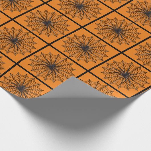 Spider Web en Black Spider Halloween Cadeaupapier (Hoek)