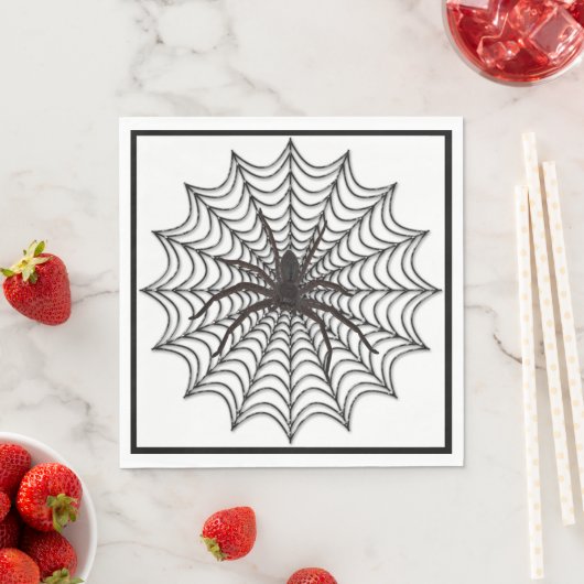 Spider Web en Black Spider Halloween Servet (Insitu)