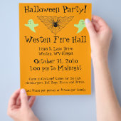 Spider Web en Ghost Halloween Party Flyer (Hand)