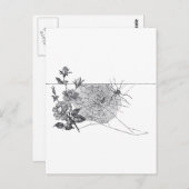 Spider Web en Roos Zwart Wit Briefkaart (Voorkant / Achterkant)