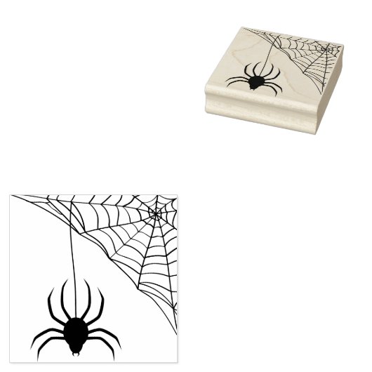 Spider Web en Spider Rubberstempel (Gestempeld)