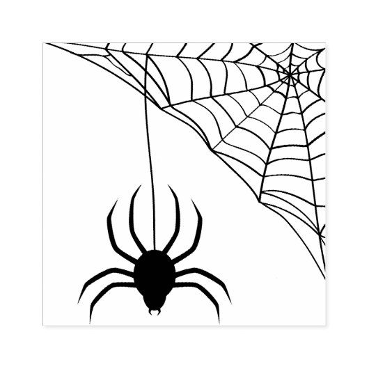 Spider Web en Spider Rubberstempel (Afrduk)